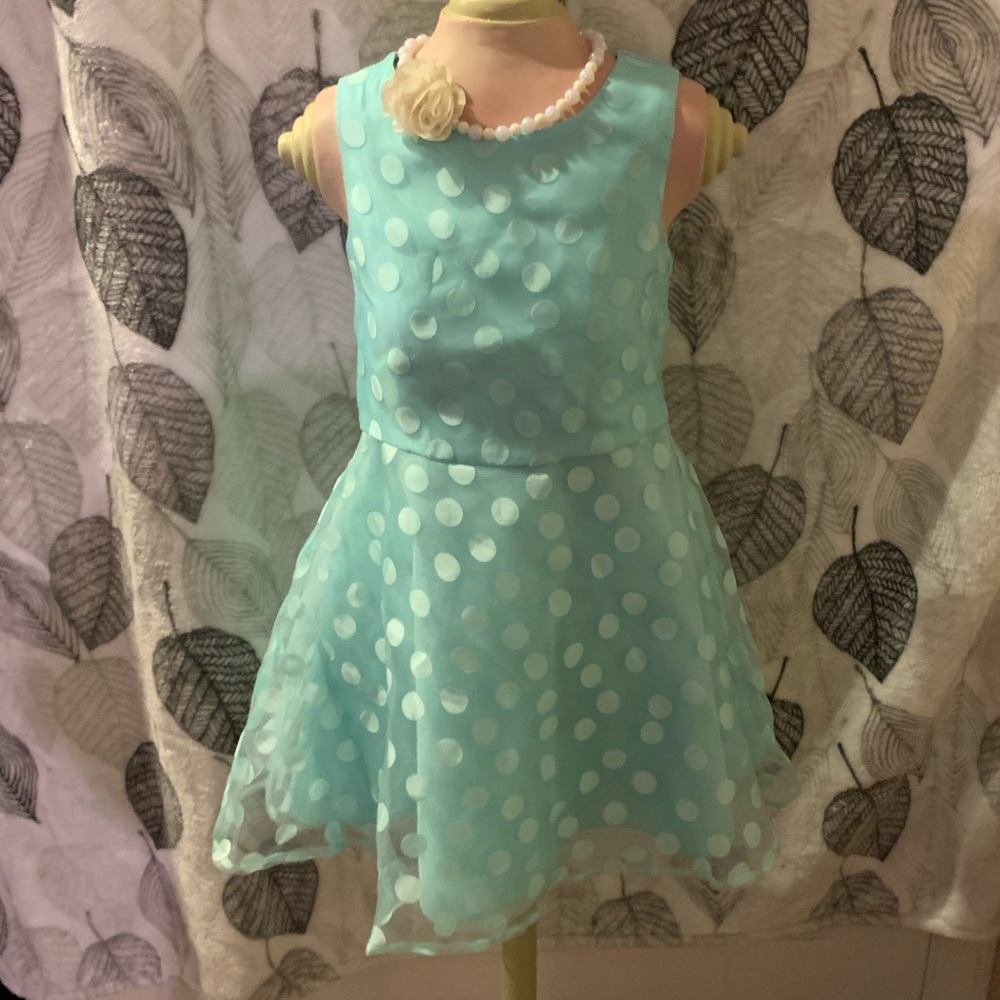 The Children’s Place Aqua Sleeveless Dress EUC